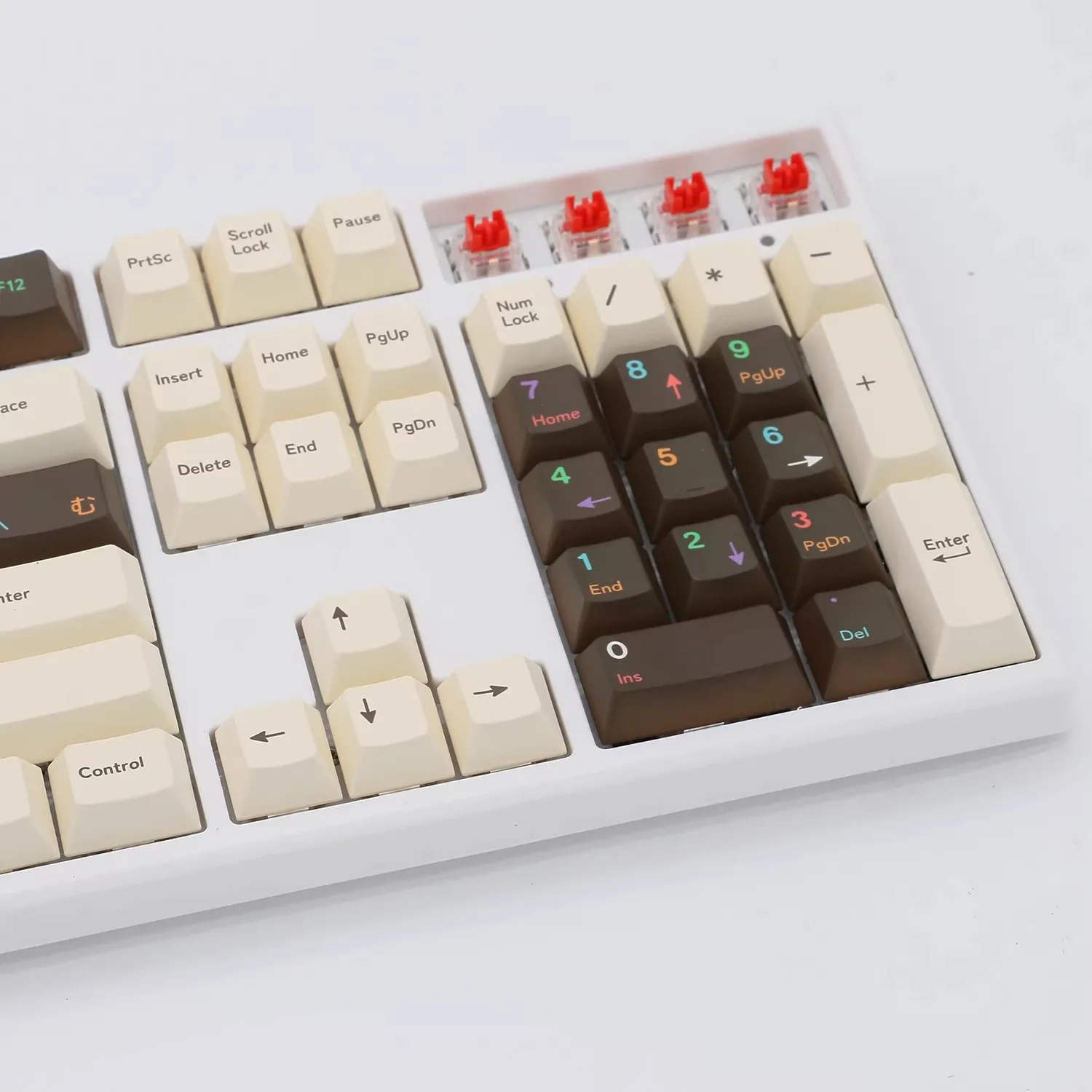 1 Set DMK Chocolate Donuts Keycaps PBT Dye Subbed Key Caps Cherry Profile Lightproof Keycap For MX Switch Mechanical Keyboard