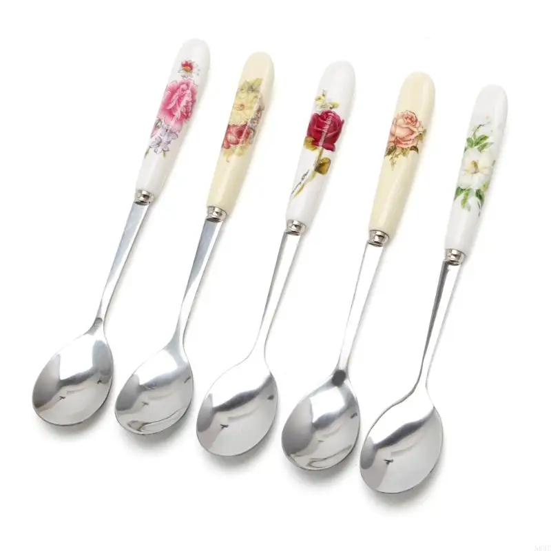 N84C 1PC Coffee Spoon com cerâmica Handle Handle Coffee Powder Making Stain