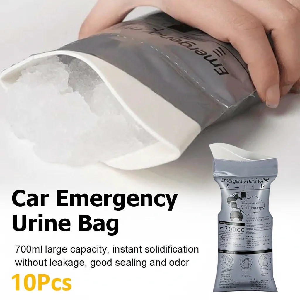 10PCS/Set Car Emergency Urinate Bags 700ml Easy Take Piss Bags Travel Mini Mobile Toilet for Baby Women Men Vomit Bag