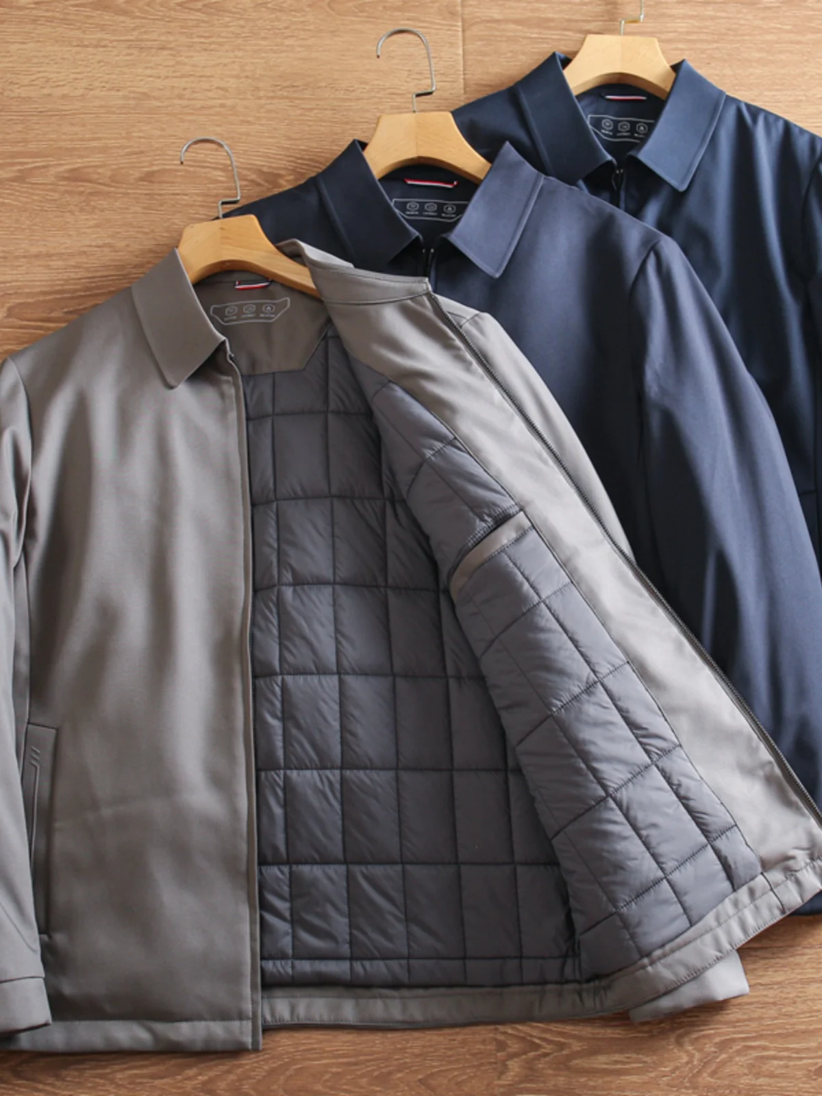 

Thiened Cotton Jaet for Men Busin Casual Sle Stand Collar Warmth Guaranteed Stand Fit Regular Length ODM Cany