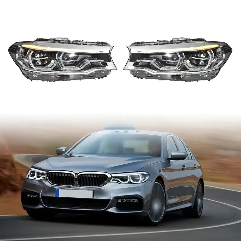High Quality For 5 Series G30 G38 LCI Black Shadow Version Headlights 63117458883 63117458884 Perfect
