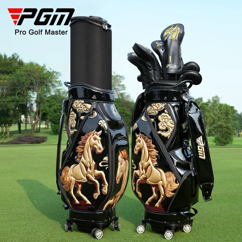 PGM Golf Bag Hard Shell Telescopic Four Wheel Flat Push Air Cargo Inverted Club 2024 New Golf Bag QB159