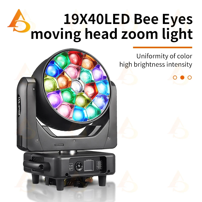 

DMX 19x40W RGBW Beam+Wash Big Bees Eyes Zoom Moving Head Lighting DJ Disco Stage Effect Equipment