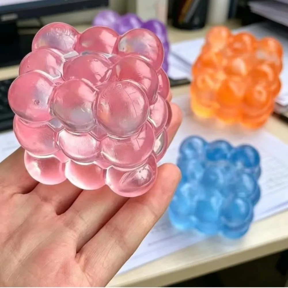 Sensory Simulation Cube Cube Fidget Jelly Glossy Slow Rebound Bubble Cube Cube Maltose Texture Cube Squeeze Desktop Ornament