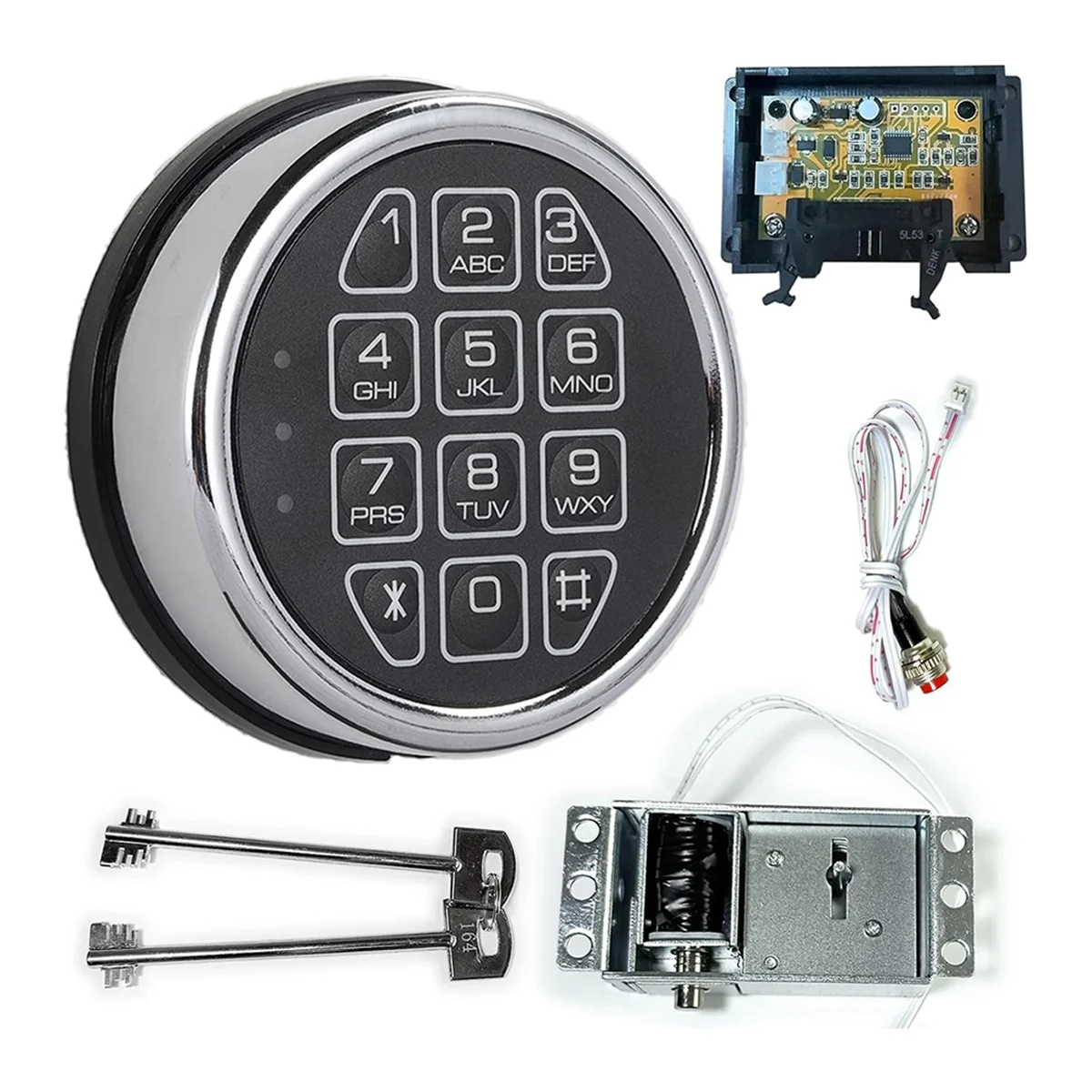 Lock Replacement Chrome Digital Keypad Electronic Lock