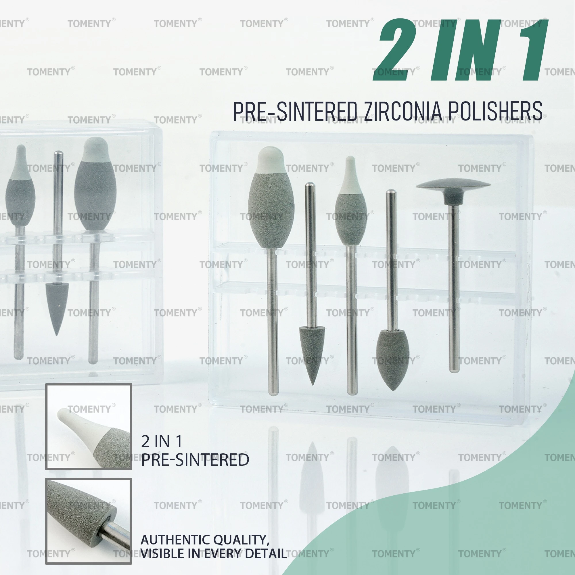 TOMENTY 5Pcs Dental Rubber Diamond Polisher Wheel Disc For Polishing And Grinding Before Zirconia Crystallization