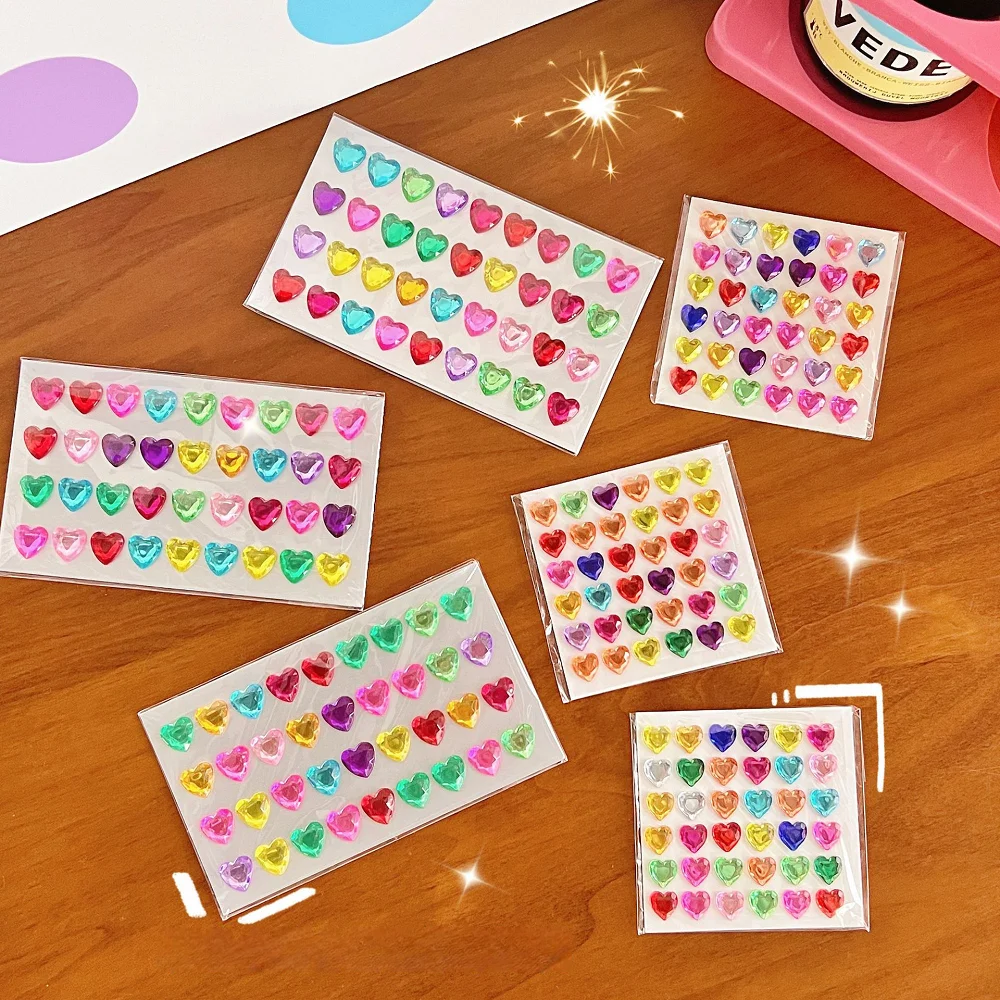 9/36 Pcs Diamond Sticker Children\'s Cartoon Princess 3D 3D Love Crystal Gem Sticker Kindergarten Reward Small Sticker Picture