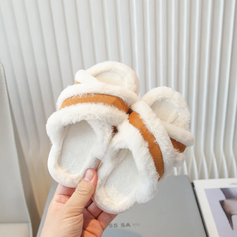 New Style Children Home Shoes Cashmere Cotton Slippers Kids Boy Girls Warm Shoes Boy Slippers Indoor Cute Baby Autumn Slippers