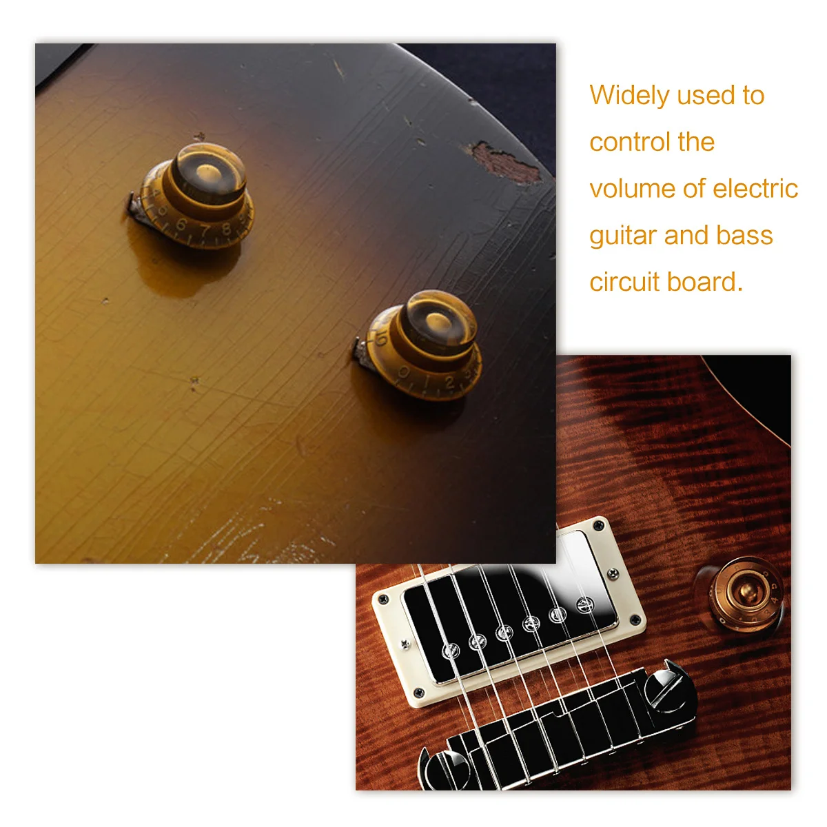 

4Pcs Plastic Volume Tone Control Knobs Caps Replacement Parts for Electric Guitar Bass Controls Control Knobs Cap