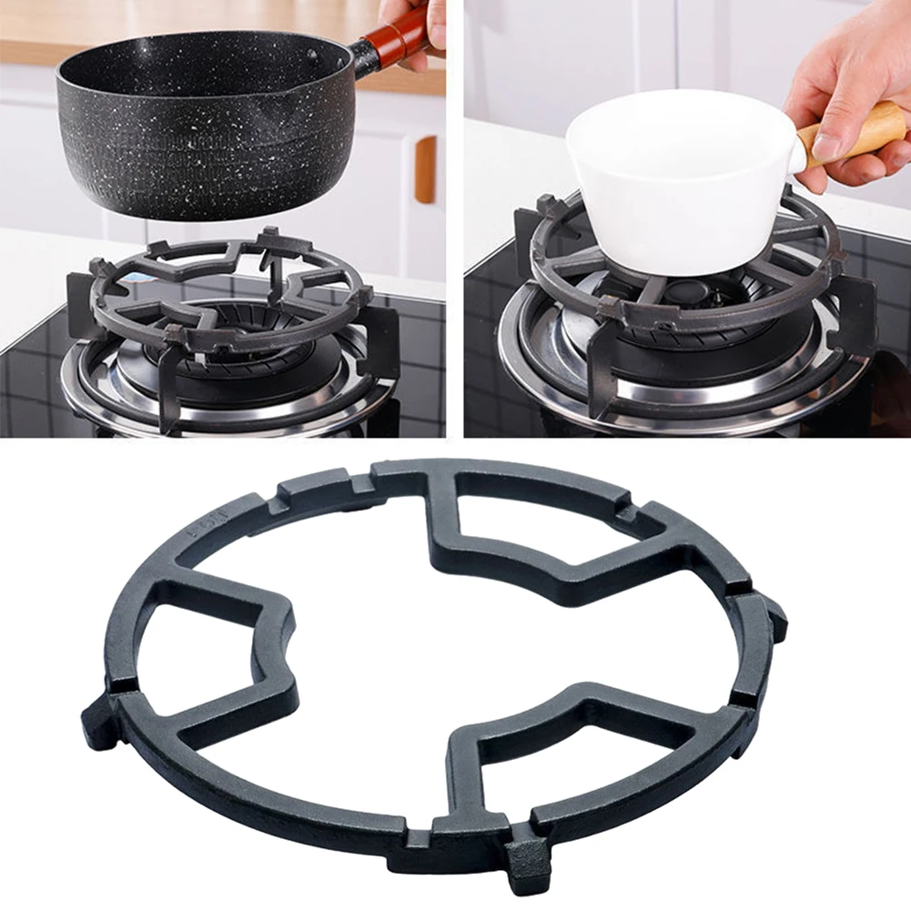 Milk Pot Holder Non Slip Cast Iron Wok Support Ring 8 Slots Gas Stove Accessories for 4 Claw 5 Claw Gas Stove Burner Cooker Hob