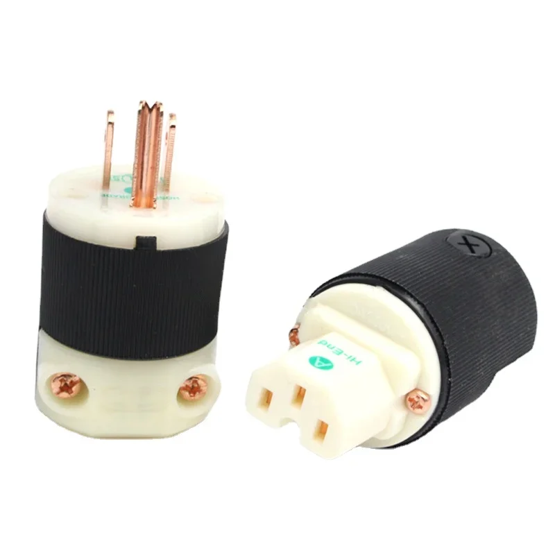 Hubbell HBL8215G النحاس الأحمر HiFi محول الصوت AC سلك الطاقة IEC موصل الولايات المتحدة التوصيل