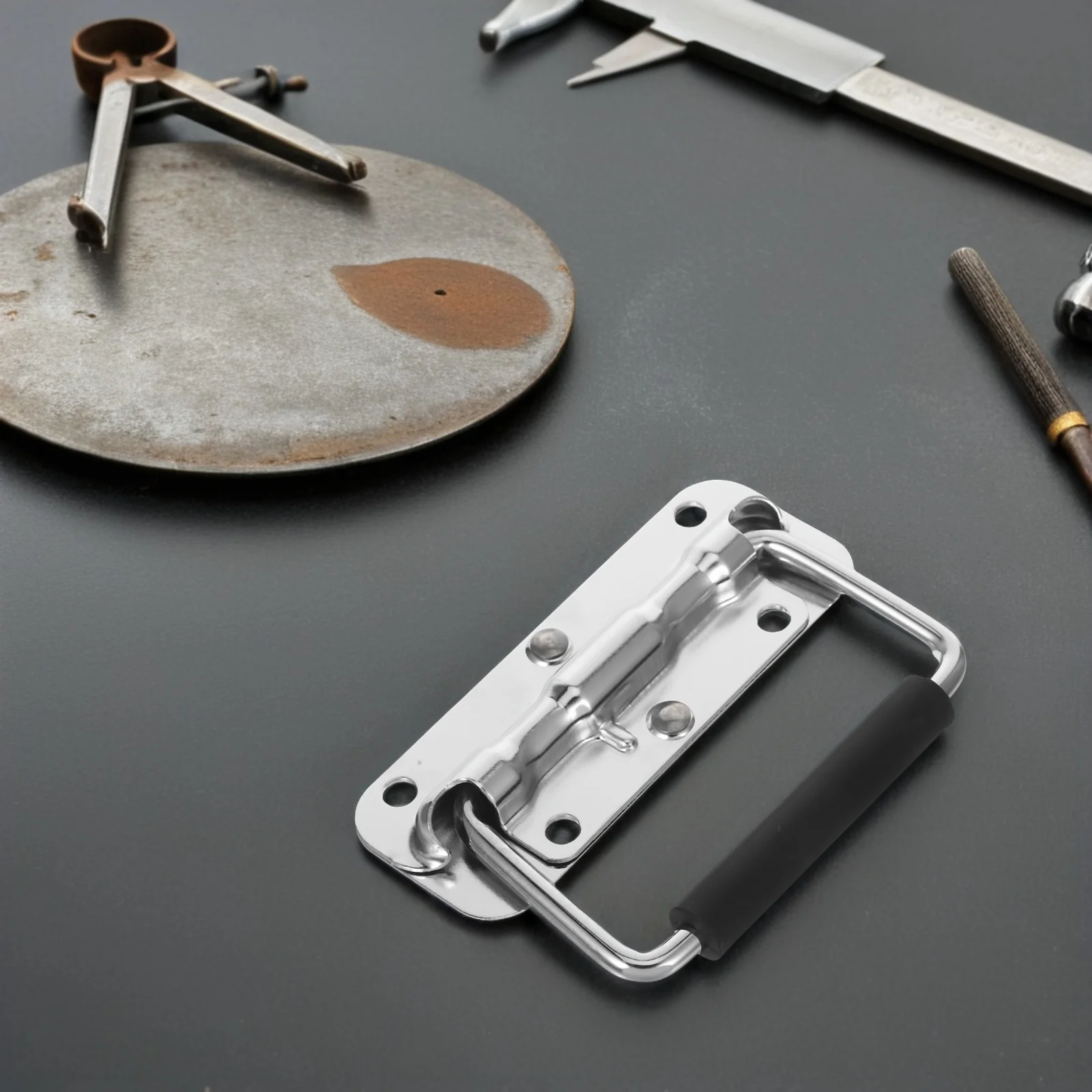 

2pcs Aircraft Box Handle Metal Toolbox Pull Handles for Flight Aluminum Heavy Wooden Boxes Smooth Surface Easy Install Hardware