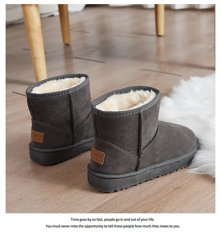 2026 Schneestiefel Winter Warme Modische Rutschfeste Schuhe Dicke Pelz-Plattform Flache Kurze Stiefel-Sneaker – Detail 17