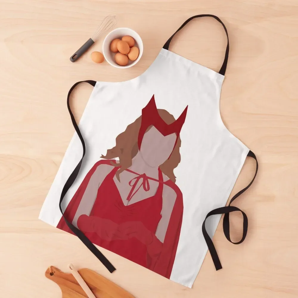 

Scarle Witch Red Costume Cosplay Wandavision Apron For Kitchen Korean Apron