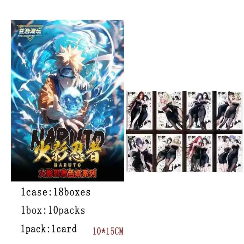 

Wholesales Naruto Collection Cards Booster Box Wave1 All-Acrylic Color Paper 1 Case 10*15cm Rare Playing Cards Games Cartoon Toy