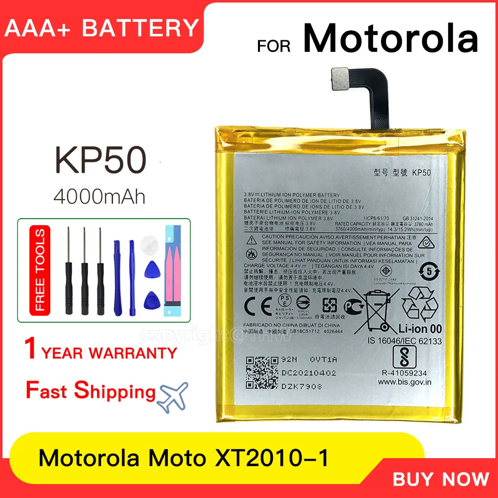 

100% genuine KP50 4000mAh Battery For Motorola XT2010-1, Moto One Zoom, Moto One Zoom Global Replacement Batteries Batteria