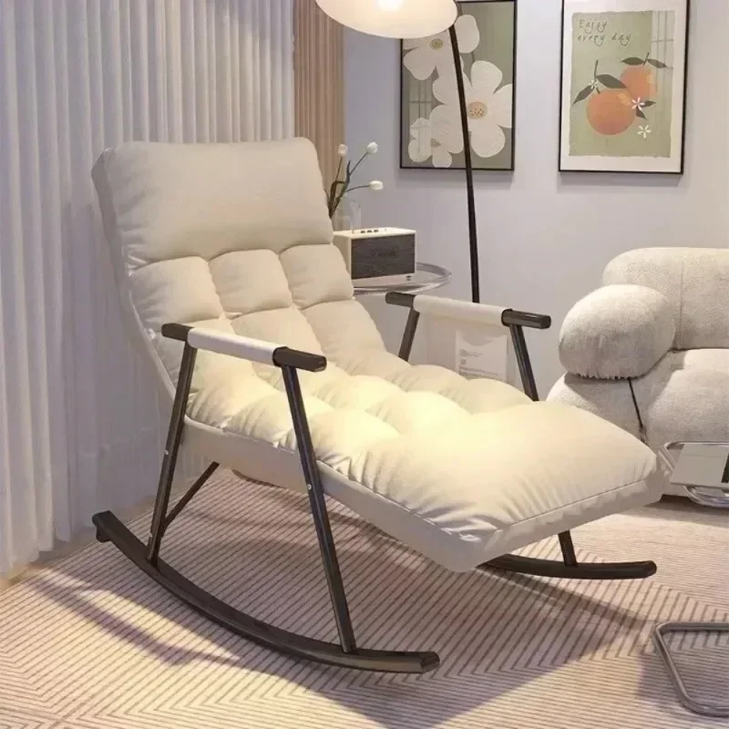 Lazy Rocking Chair Sofas Rocking Chairs Outdoor Garden Reclining Chair Leisure Lunch Break Chair Bedroom Relaxing Lounge Chairs