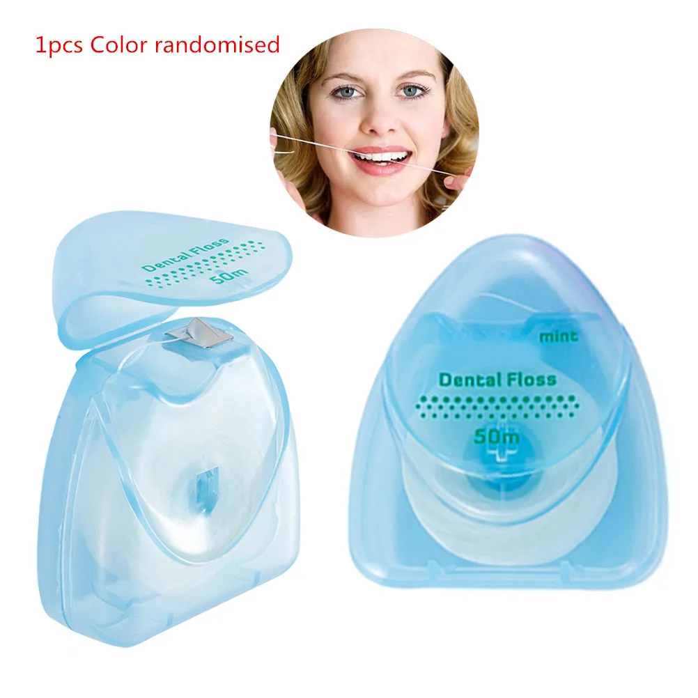 50m Micro Wax Peppermint flavor Dental Flosser Interdental Brush Teeth Stick Toothpicks Floss Pick Oral Care Hygiene Clean Wire