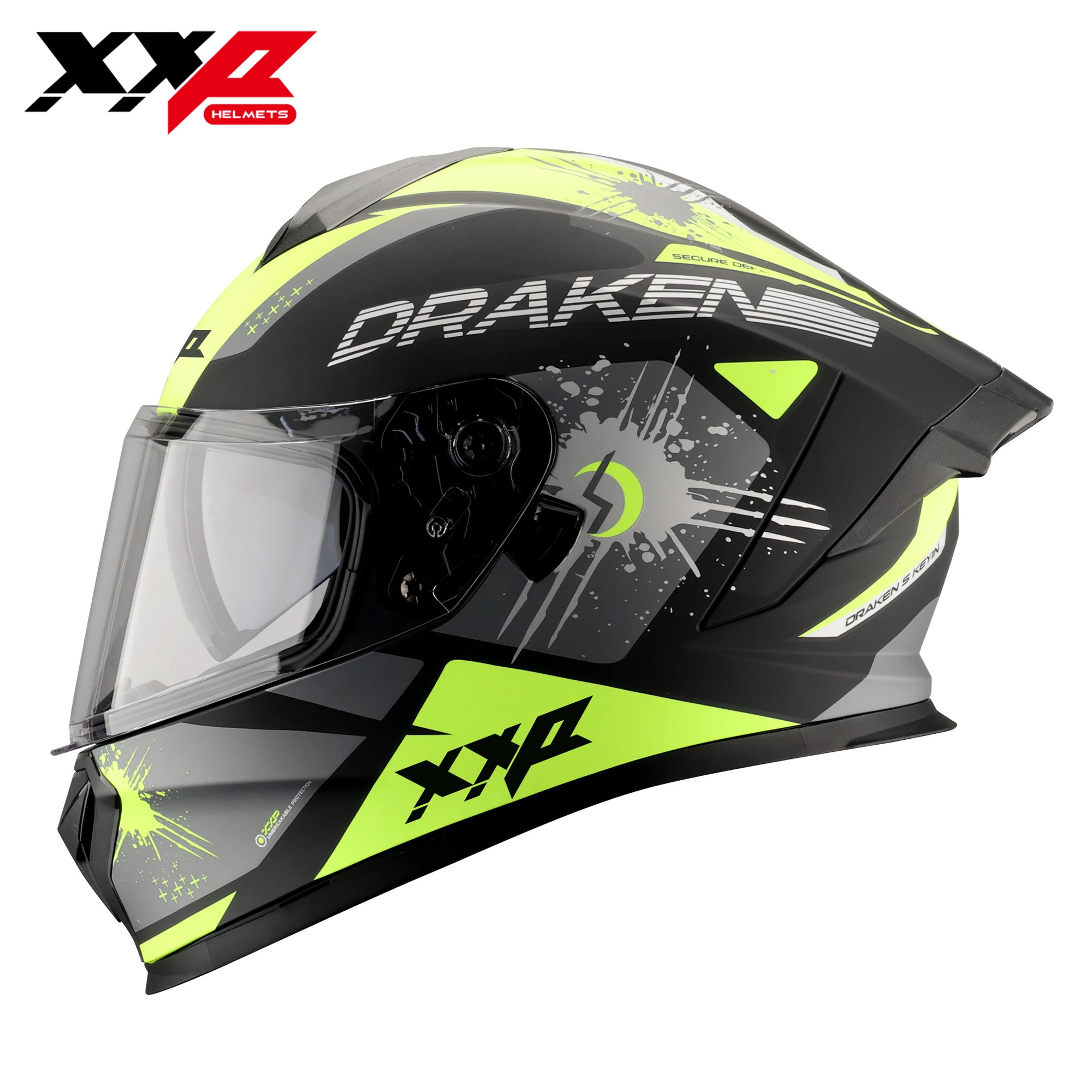 Full Face Motorcycle Helmets Xxp Draken S with Large Spoiler Double Visors Quick Release Buckle Motocross Helmet XXL New Arrival