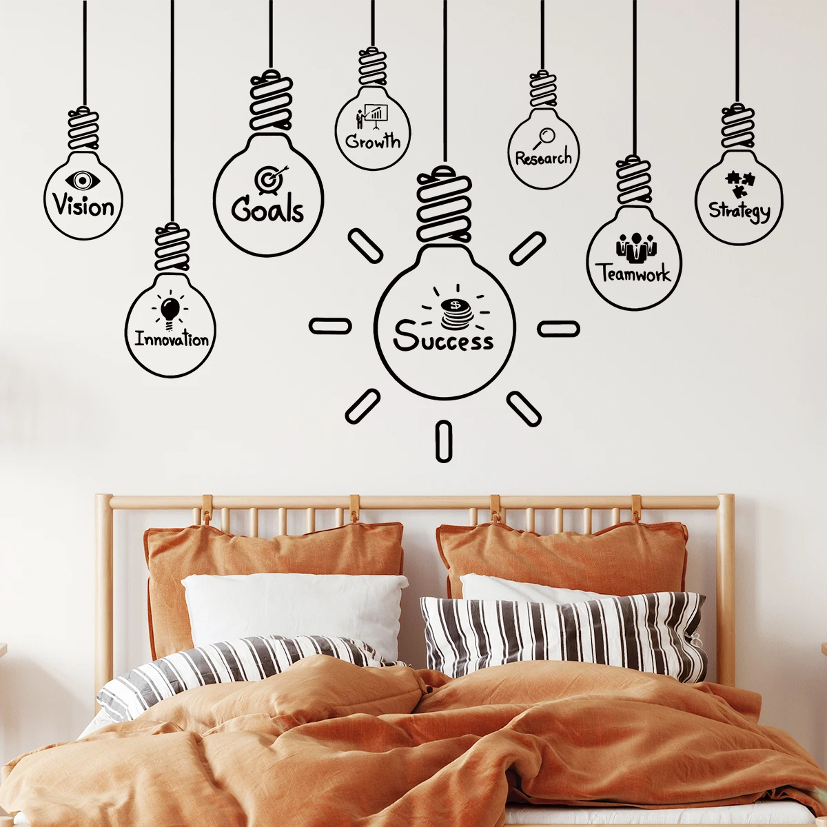 Inspired Art Light Bulb Design Wall Stickers for Kids Room Bedroom Nursery Home Decoration Wall Decal