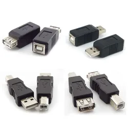 2pcs Adapter Electronics USB 2.0 Type A Female to Type B Male Converter Connector Male to Female Plug Scanner Printer Adapter