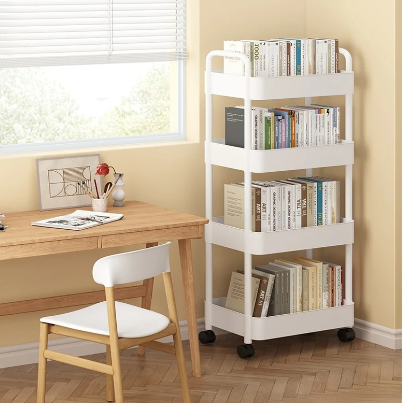 

Бытовая многослойная маленькая тележка для хранения от пола до пола, стеллаж для хранения для кухни, спальни, ванной комнаты, стеллаж для хранения с колесиками