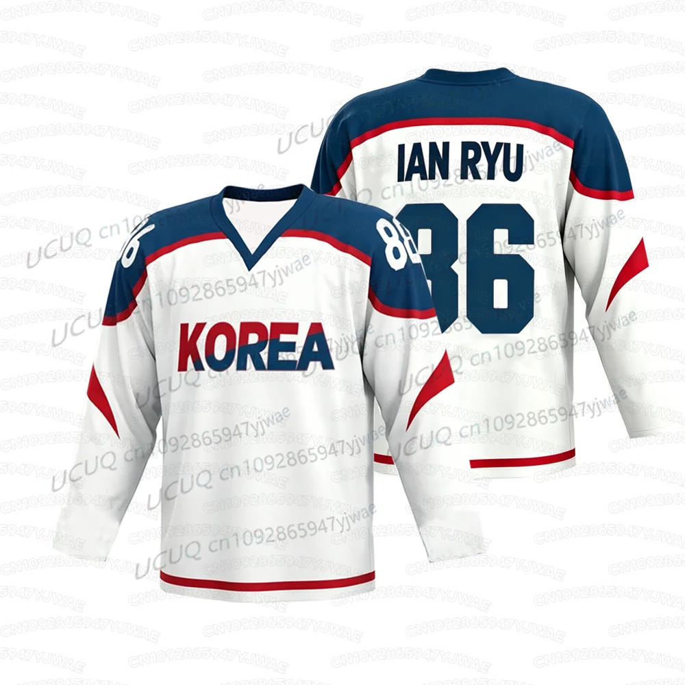 Summer Men's Women's Casual V-neck Korean Anime Melting Point NO.86 IAN RYU NO.21 Eunsan Baek Hockey Jersey Long Sleeve T-shirt