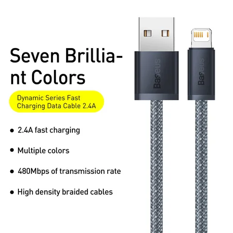 USB-кабель Baseus для iPhone 14 13 Pro Max USB-кабель для быстрой зарядки для iPhone 12 mini pro max Кабель USB 2,4 А для передачи данных