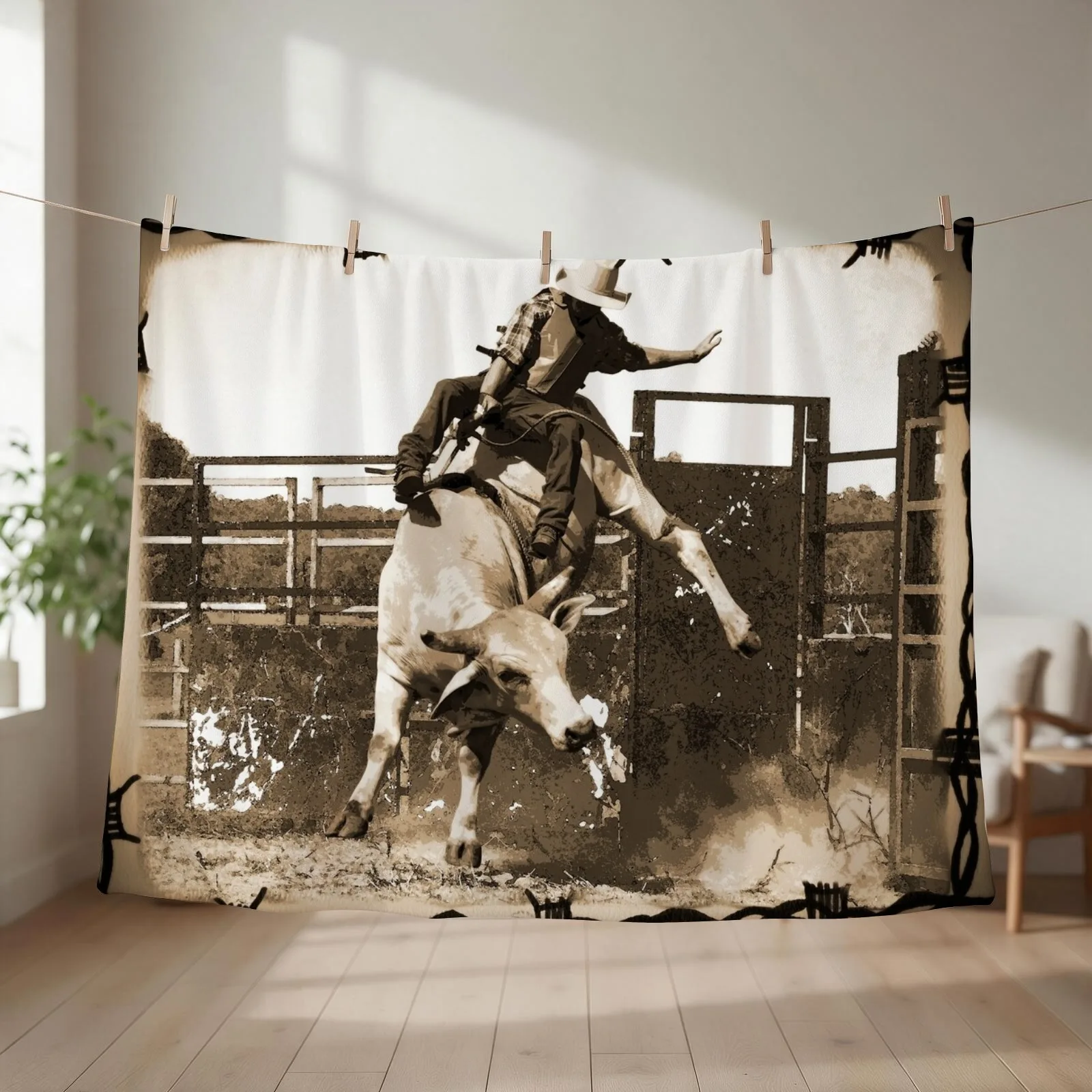 THE RODEO WAY, RODEO BULLS, Throw Blanket cosplay anime for winter Luxury Designer Luxury Blankets