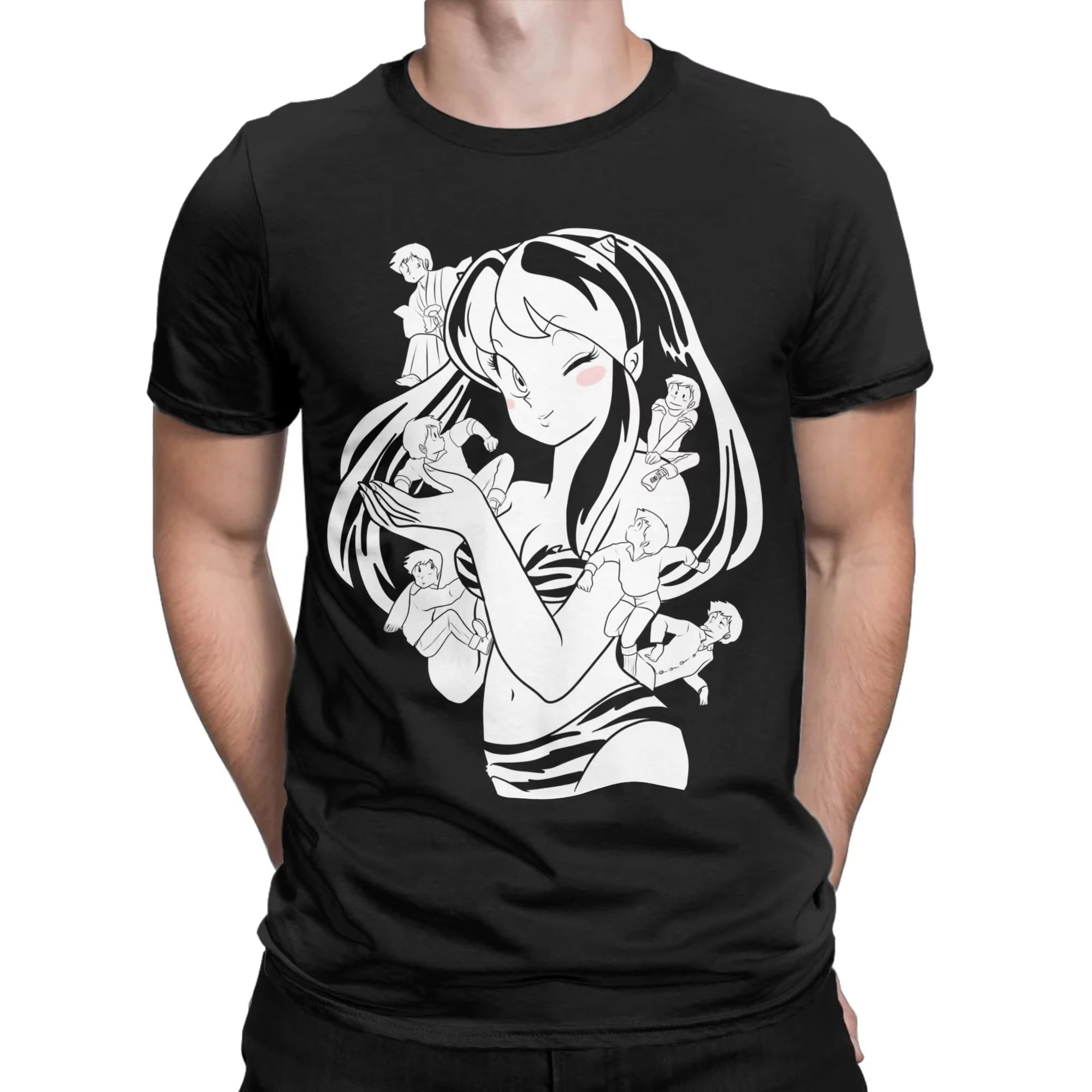 Camiseta gráfica de anime Urusei Yatsura Lum para hombre, 100 % algodón, cuello redondo, manga corta, estilo retro Harajuku, camiseta de moda unisex.