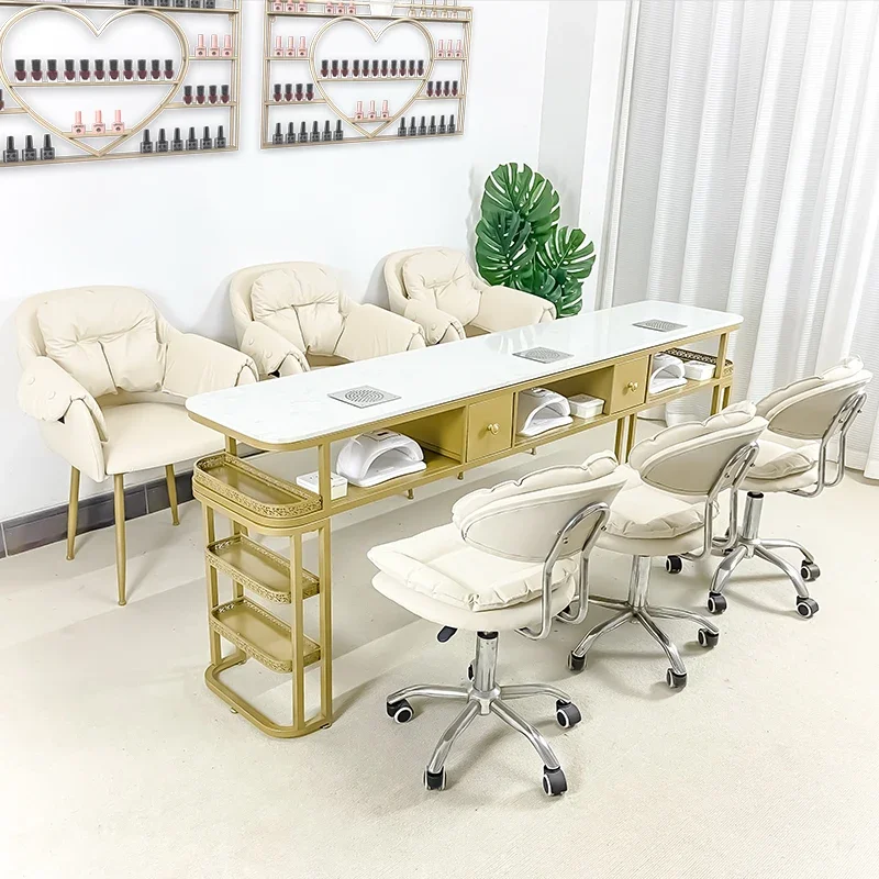 Nordic Marble Nail Tables Multifunction Storage Vacuum Cleaner Japanese Nail Tables Aesthetictable Furniture Mesa De Uñas