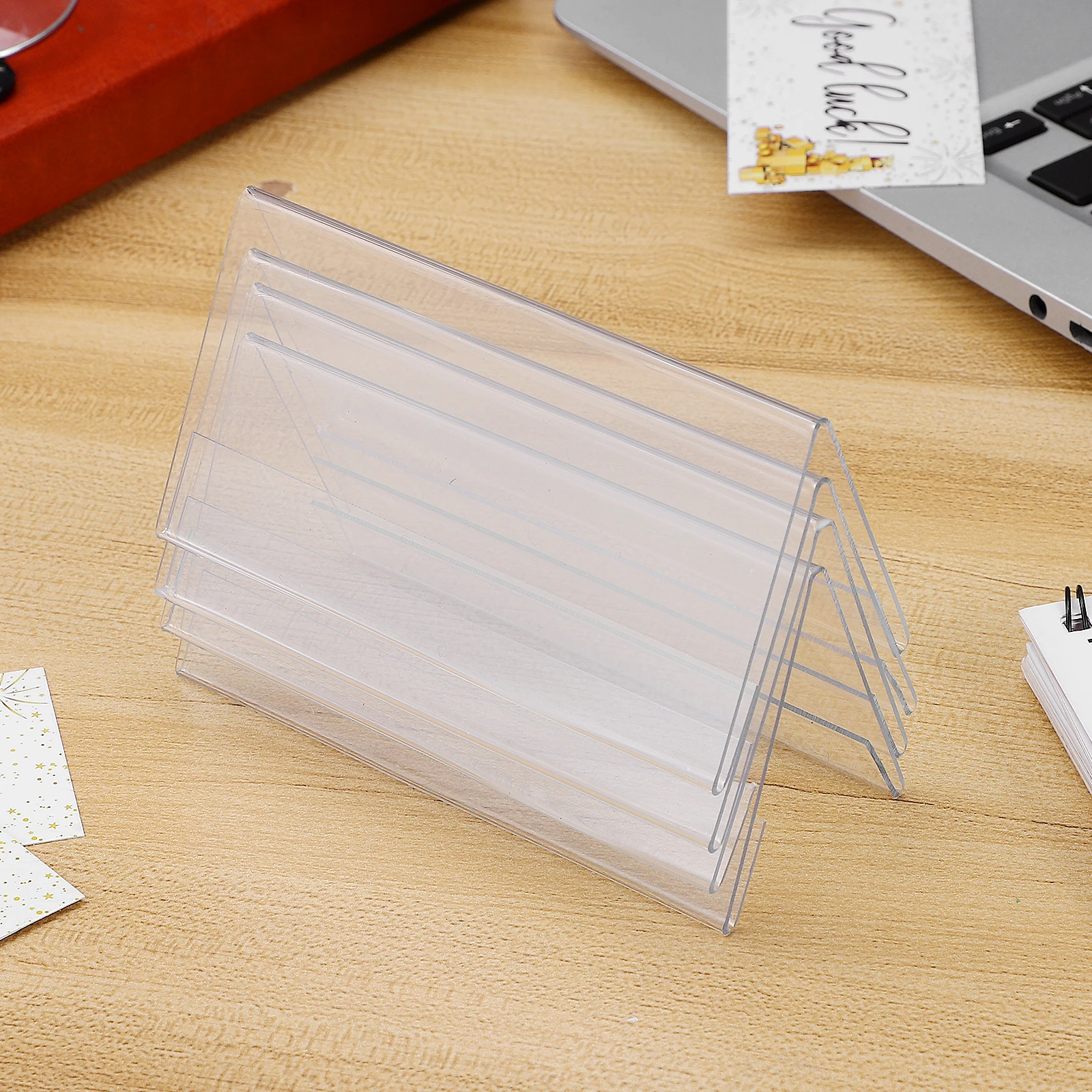 6Pcs Meeting Table Signs Clear Acrylic Blank Name Plate Desk Display Holder for Wedding Office Event Desk Name Plate