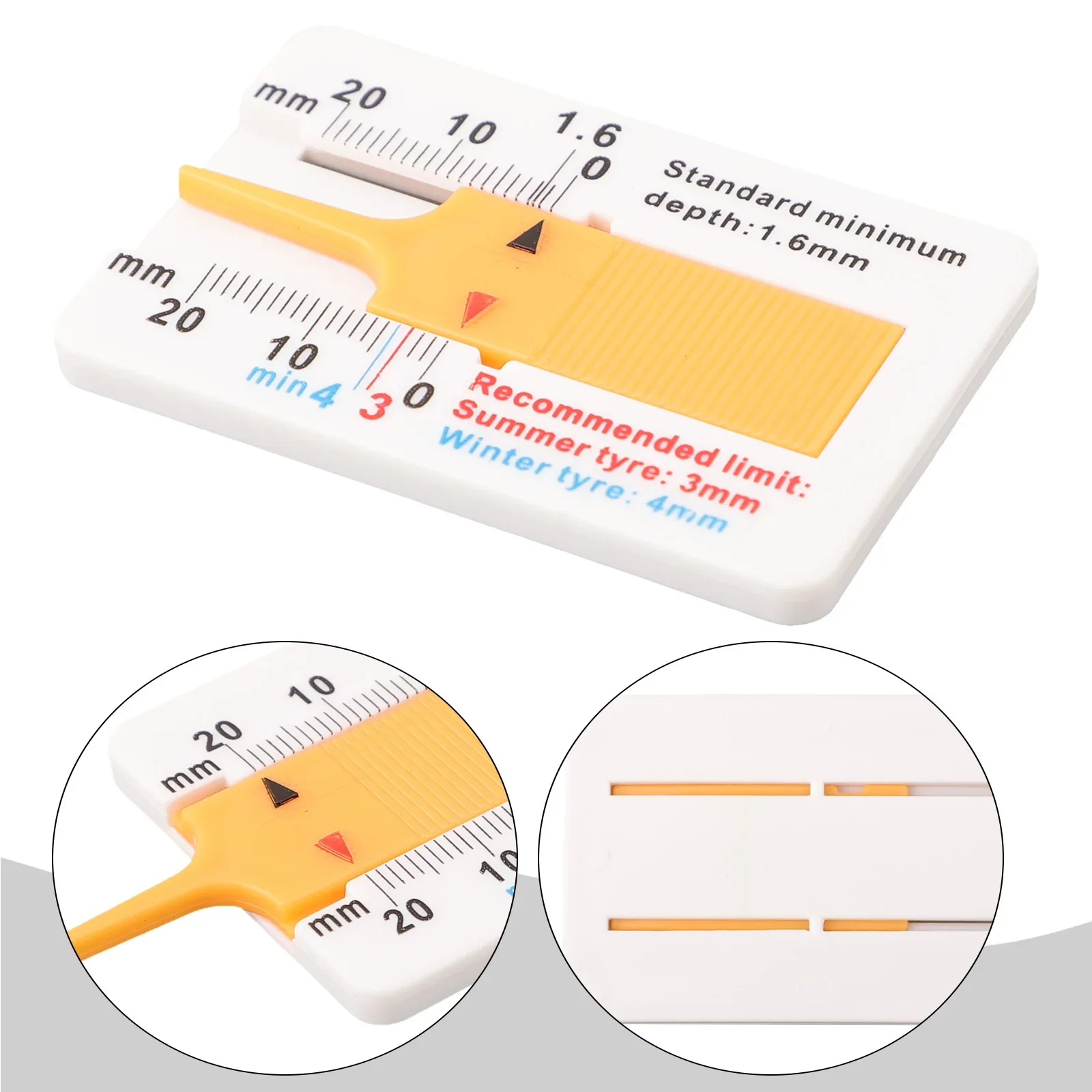 Auto Car Wheel battistrada depthometro indicatore di profondità righello misuratore di battistrada in plastica misuratore di profondità del battistrada strumento di misurazione della ruota del pneumatico