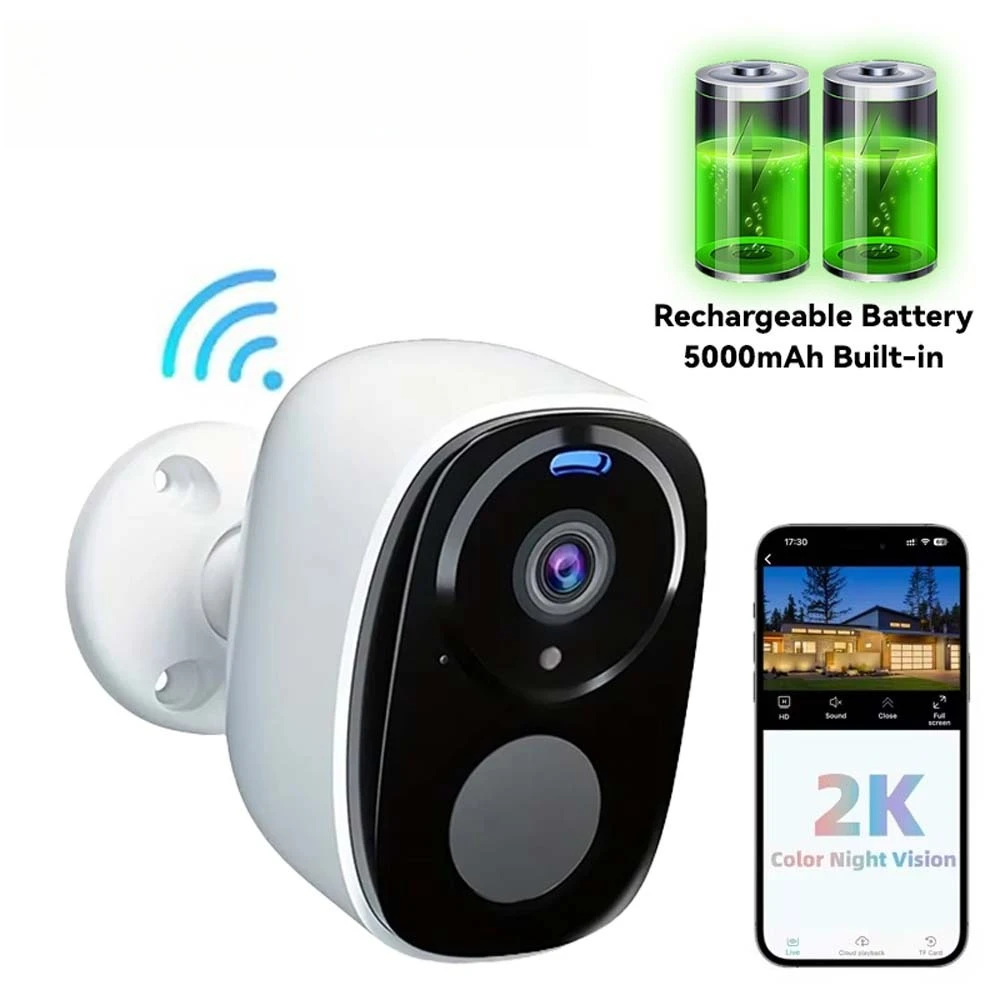 Security Cameras Wireless Outdoor 2K Battery Powered WiFi Camera PIR IP65 Work with O-kam Pro App