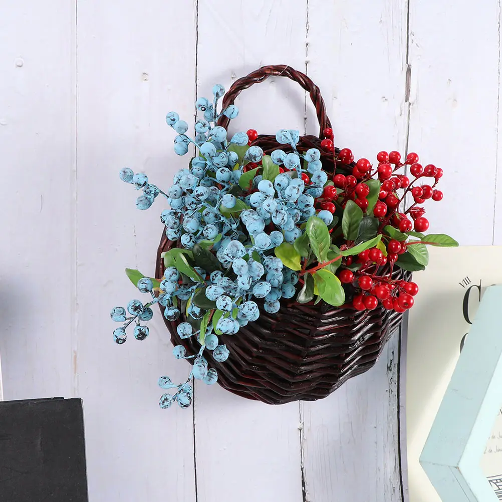 

2 Pcs Basket Plant Hanger Balcony Hanging Planter Succulent Balcony Planter Rattan Storage Wicker Woven Basket Garden Decor
