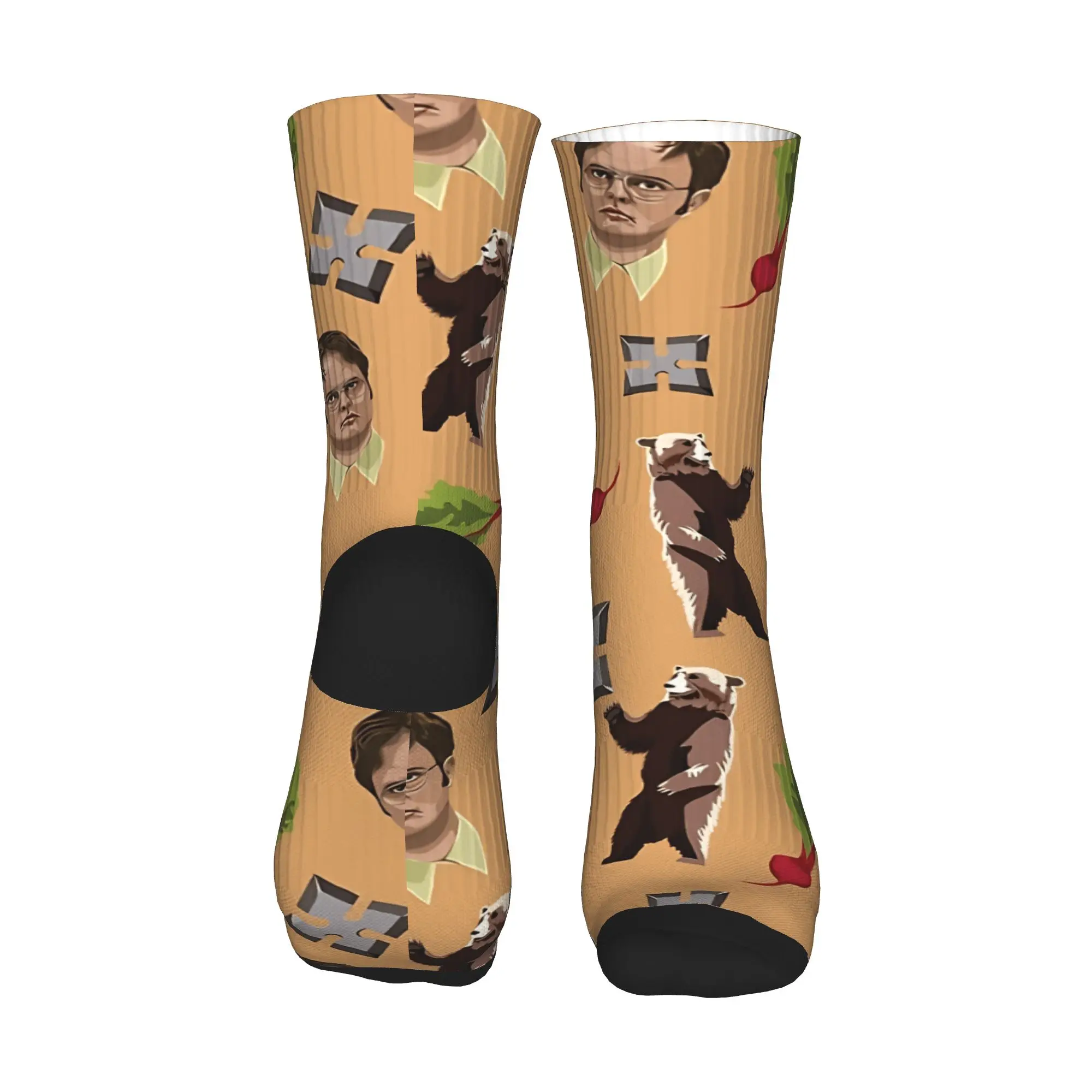 Dwight schrute ursos beterraba meias antiderrapantes mulheres homens de alta qualidade meias esportivas ao ar livre outono kawaii meias gráficas