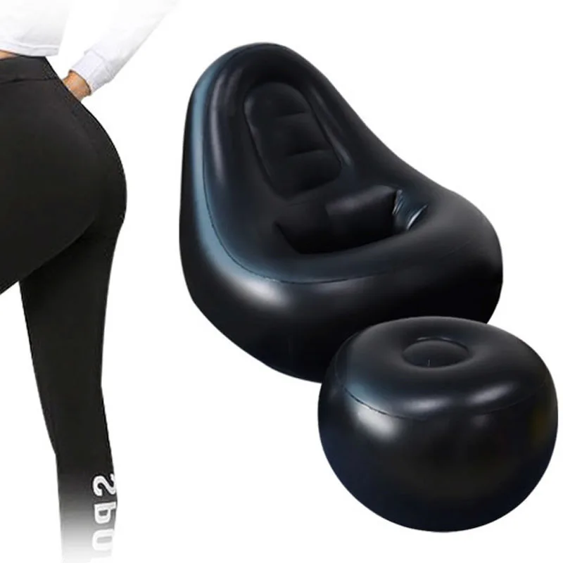 BBL-Inflável Hip Lift Sofá com Buraco, Cadeira de Recuperação, Lounge Lounger, Preto Otomano, Sentado e Dormir Relaxamento