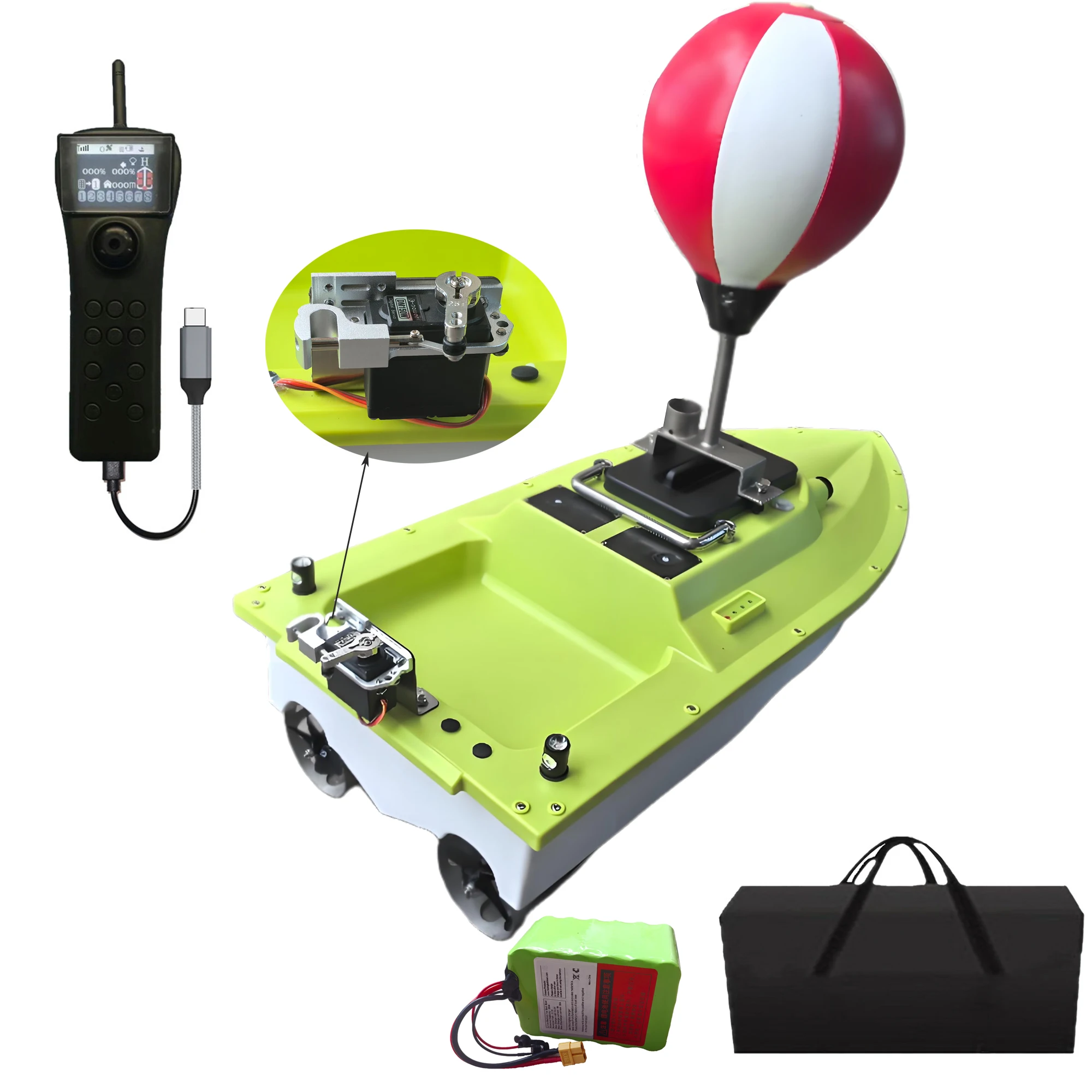 S80 Bezszczotkowy Silnik Super Speed Łódka Zanętowa RC do Wędkarstwa Morskiego z GPS do Surfcastingu z Wyrzutnikiem Żyłki, Akumulator 22000mah
