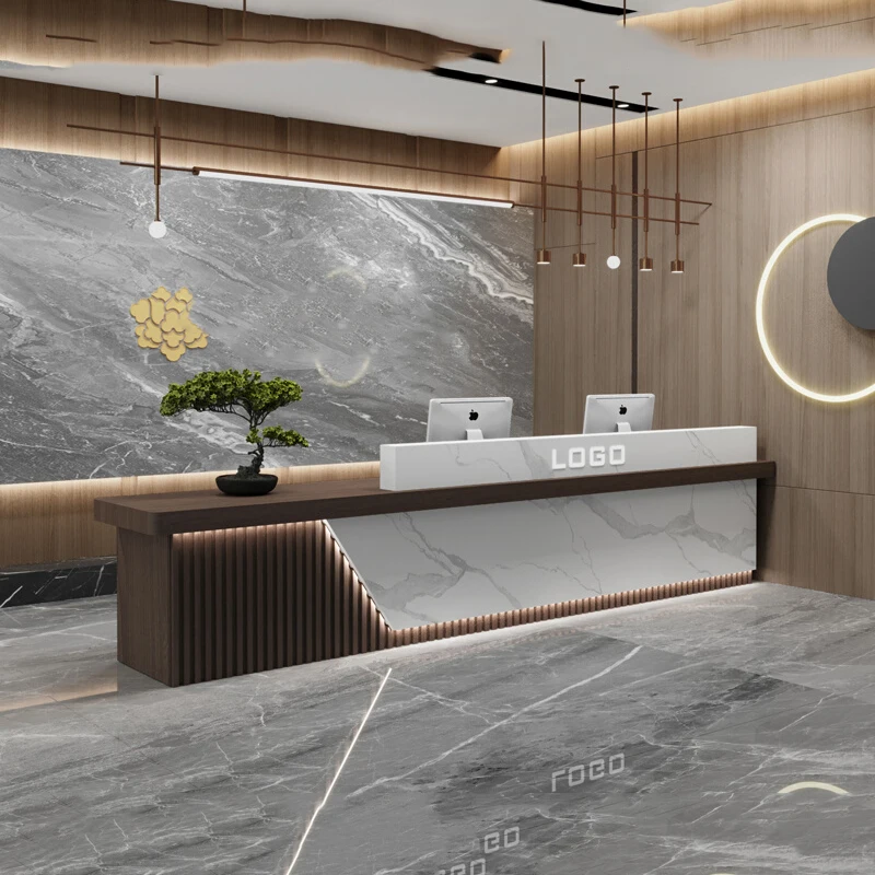 

Beauty Company Welcome Unique Reception Desks Hotel Display Drawer Mostrador Office Furniture Luxury Restaurant Reception Desks