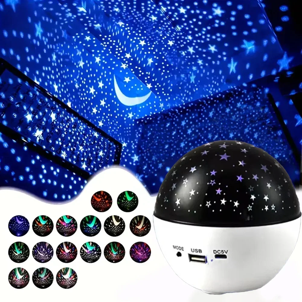 

Поп-вращающийся проектор Galaxy Star с лунным светом, USB-ночник, Bluetooth-динамик для детской комнаты, вечерние, подарок, декор комнаты