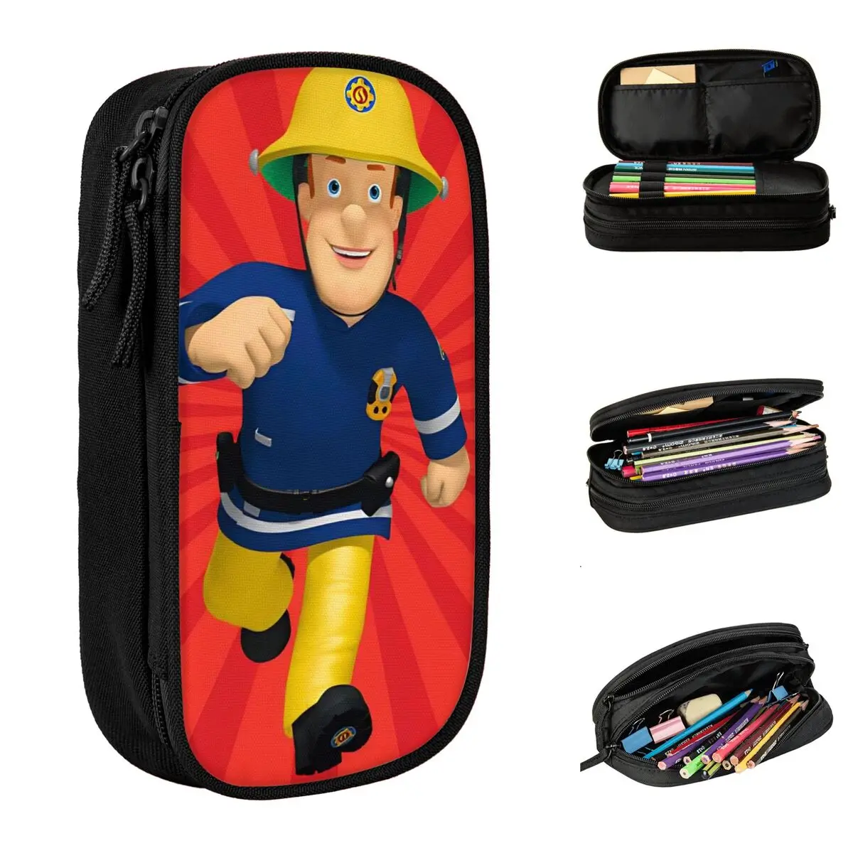 حافظات أقلام رجل الإطفاء سام صندوق أقلام رجل الإطفاء حقائب تخزين كبيرة للطلاب هدايا مدرسية مقلمة