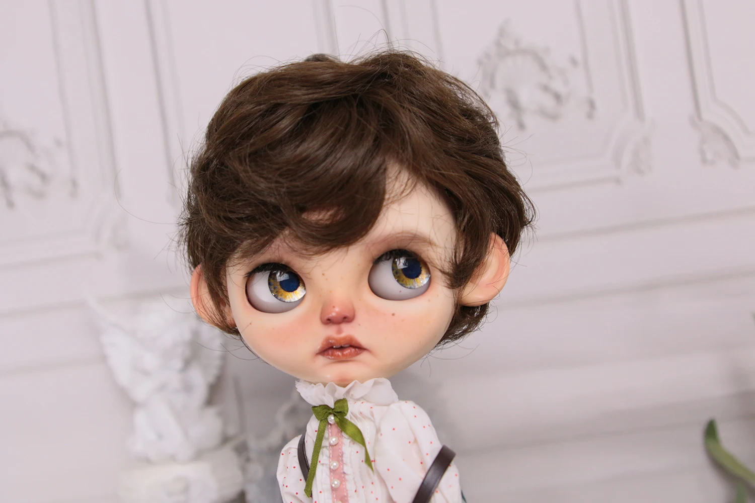 Blythe 인형 가발, 1/6 사이즈 bjd 인형 9-10 인치, 새로운 패션 곱슬 소년, 다목적 고온 실크 가발, 5 가지 색상