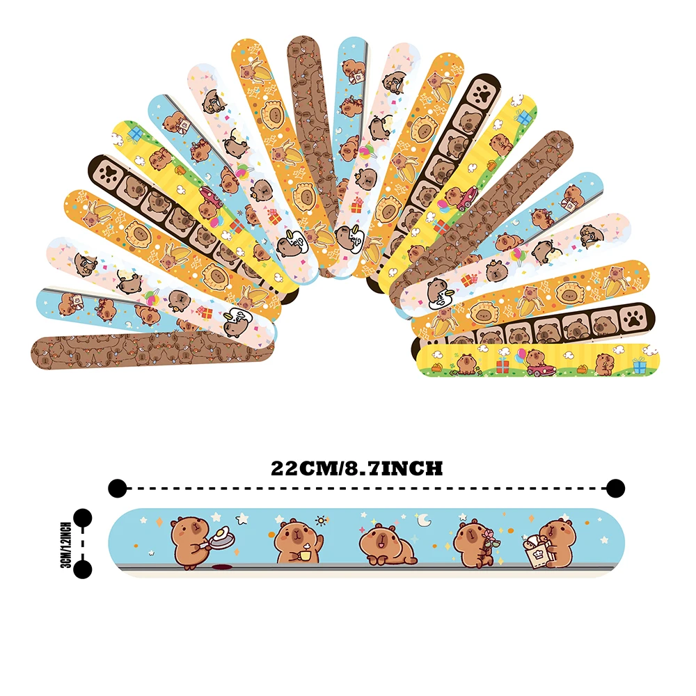 كابيبارا صفعة أساور هدايا الحفلات معصمه الأطفال متعة الهدايا صفعة موضوع لعبة للأطفال عيد ميلاد الحيوان الكرتون كابيبارا