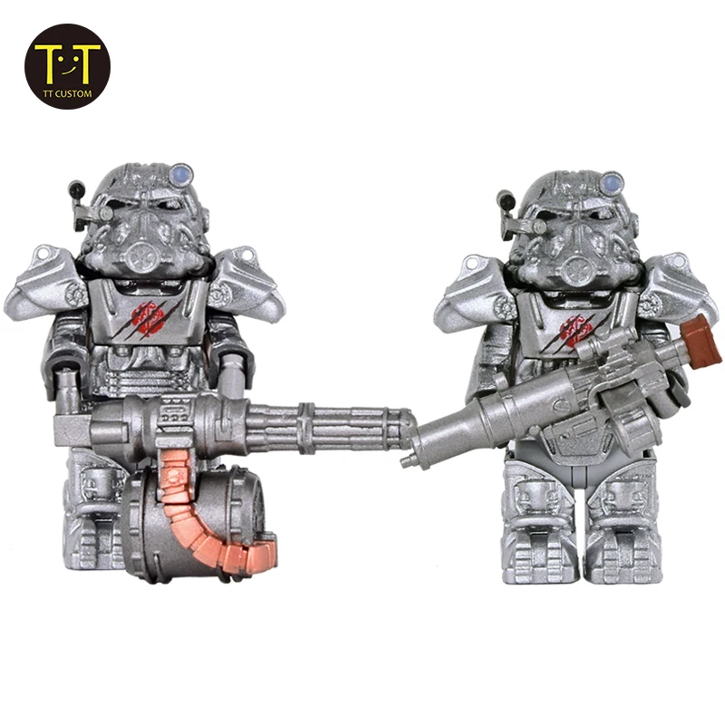 1PCS Military Soldiers Mini Anime Action fallouts Figures Weapons Robot Mecha Building Blocks Bricks DIY Toys for KIDS gift