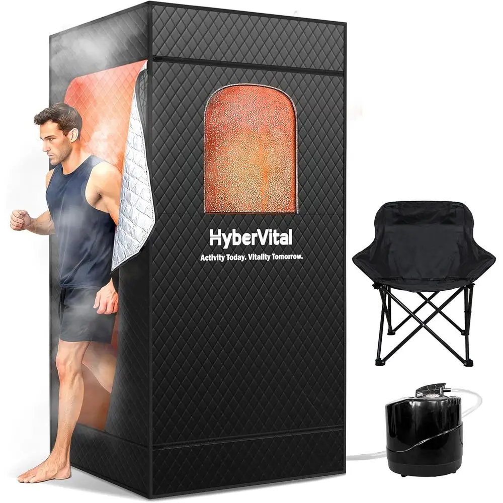 

Portable Sauna or Home, Spacious Sauna Tent with 3.0L ast-Heating Steamer Steamer & Ergonomic Chair or ull Body SPA, Easy Assemb