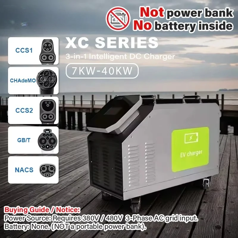 480V 3 Phase AC Power Input DC 40KW CCS Solar EV Charger Portable Ev Charger Manufacturers Charging Station for Electrical Car