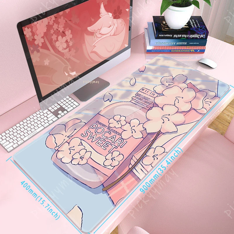 

Cute Desk Mat Pink Illustration Big Mousepads Mouse Pad Office Desk Pads Large Mousepad Mouse Mats For Computer Kawaii Deskmat