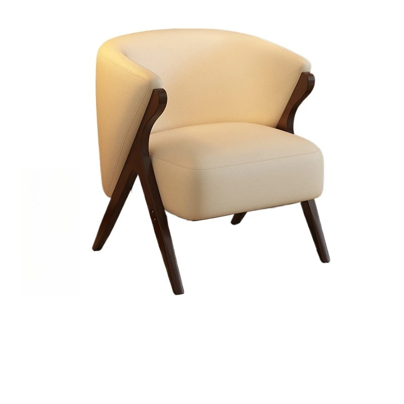 

New Chinese single sofa chair household living room balcony leisure chair solid wood medieval sofa