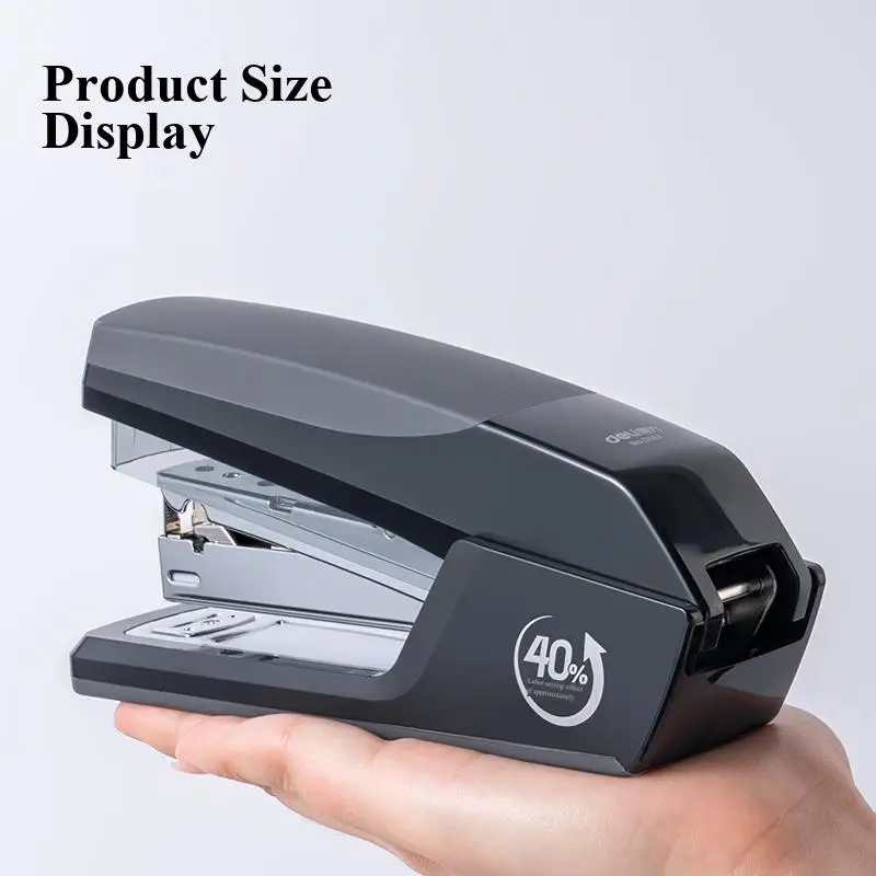 Deli 0367 Labor Saving Stapler for Office And School Use - Effort Saving 40% 20 Sheets Capacity Compatible with 24/6 & 26/6 Stap