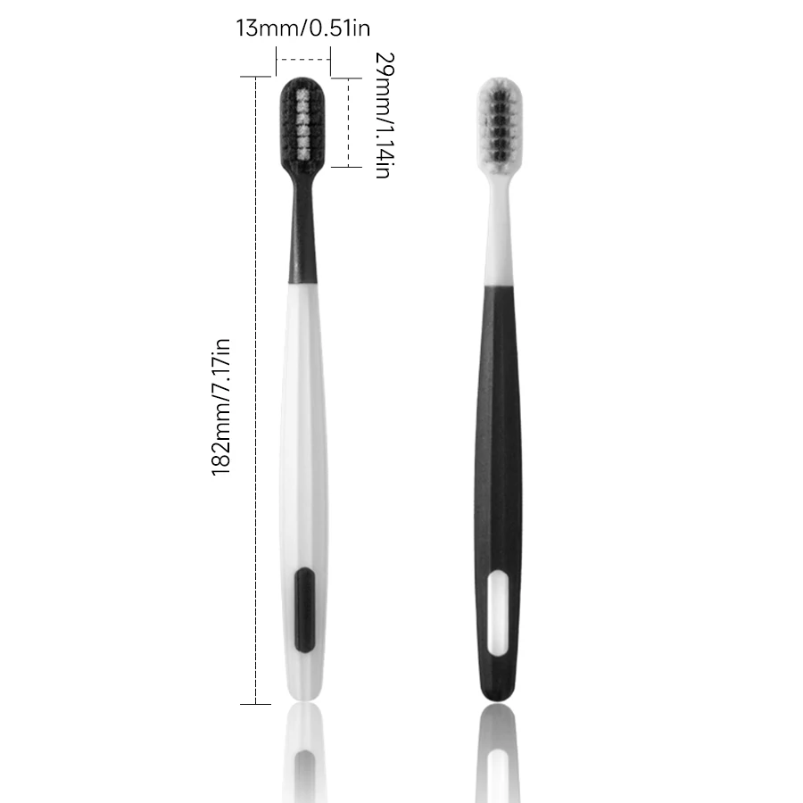 High-density brush wire toothbrush with square hole Ten thousand soft sik two color brush wirel l black and white optional